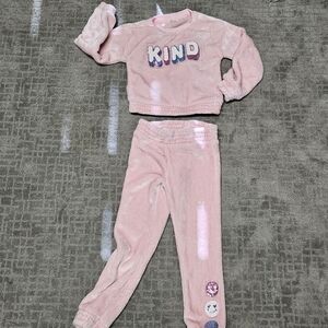 Pink velour jogger set for lil girl. Size 6x